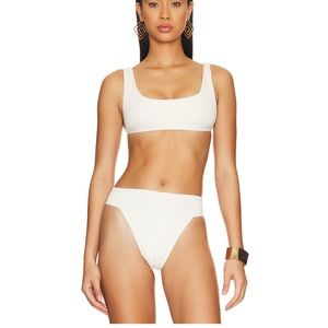 NWT KYA Abbey Reversible Bikini in Vanilla Stripe & Vanilla Size L